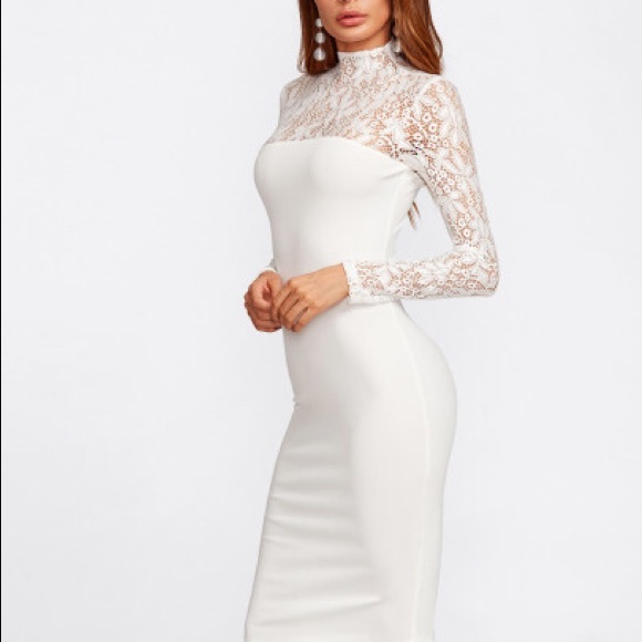 LAST 2‼️WHITE Floral Lace fitting - Dress - Picture 2 of 7
